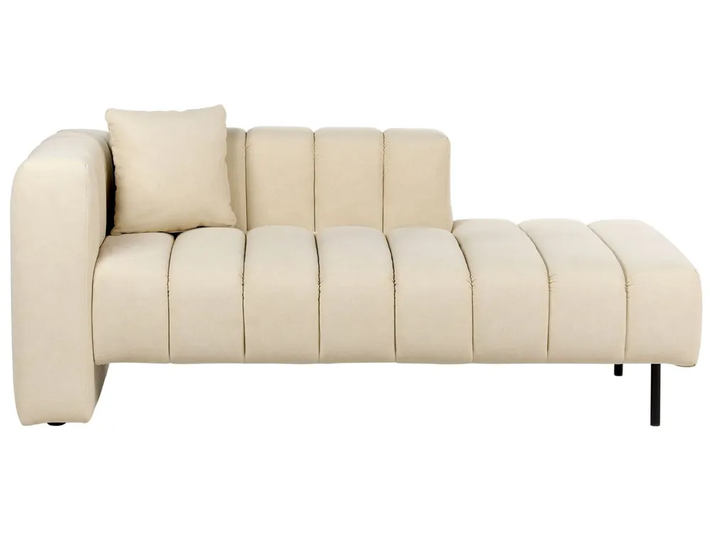 Chaise longue izquierdo LANNILS Piel sintética Blanco crema - Sofás sillones puffs
