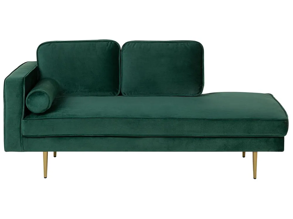 Chaise longue izquierdo MIRAMAS Terciopelo Gris pardo - Sofás sillones puffs