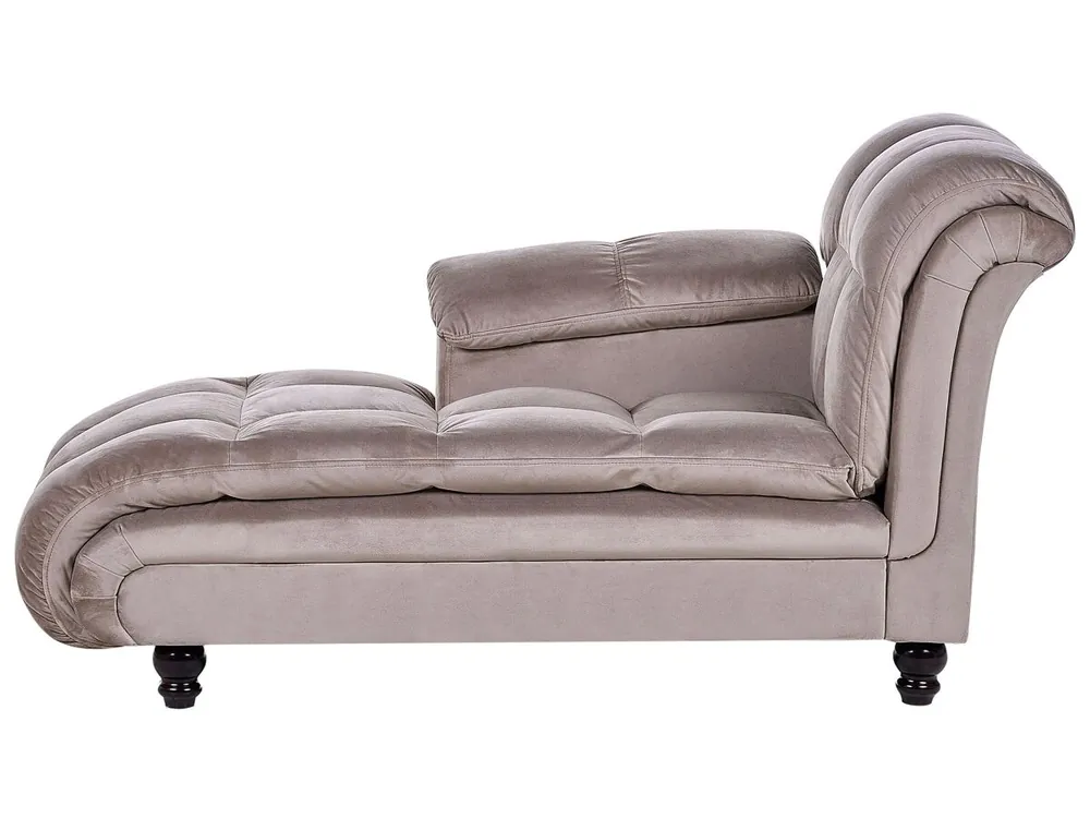 Chaise longue derecho LORMONT Tela Gris pardo - Sofás sillones puffs