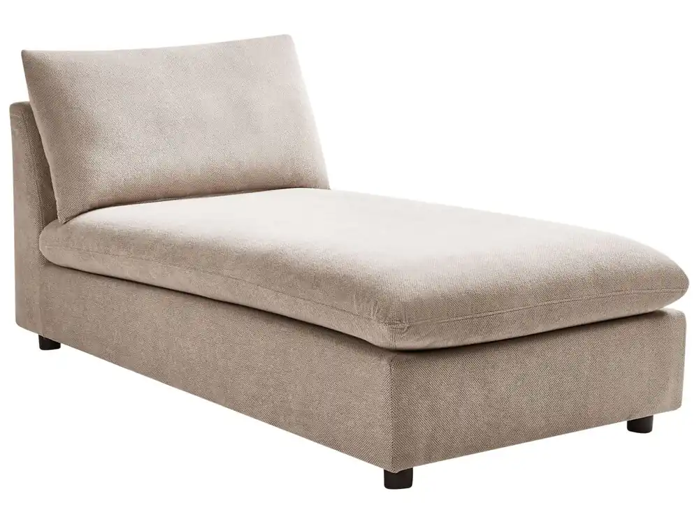 Chaise longue VIZILLE Tela Blanco crema - Sofás sillones puffs