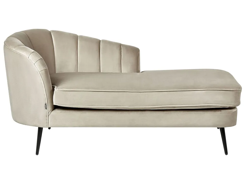 Chaise longue izquierdo ALLIER Terciopelo Beige - Sofás sillones puffs