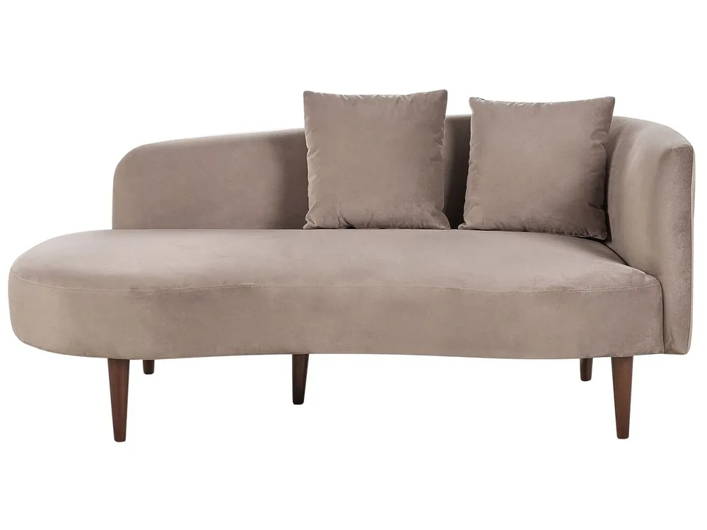 Chaise longue derecho CHAUMONT Terciopelo Gris pardo - Sofás sillones puffs
