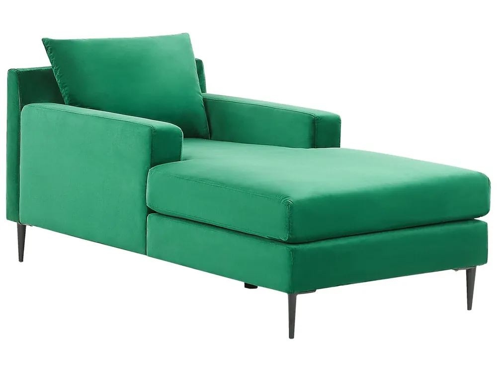 Chaise longue GUERET Terciopelo Verde - Sofás sillones puffs