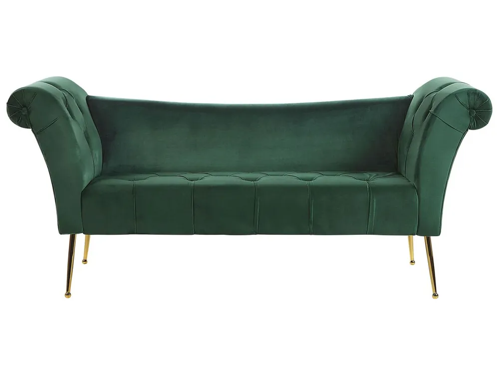 Chaise longue NANTILLY Terciopelo Verde oscuro - Sofás sillones puffs