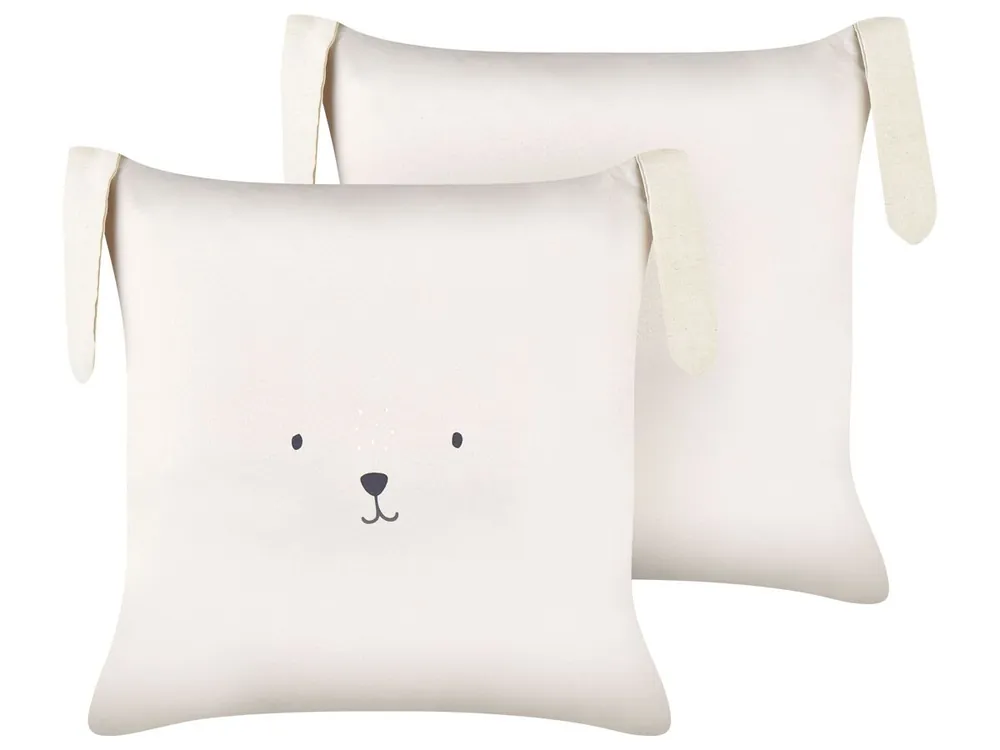 Conjunto de 2 cojines decorativos CONEY Algodón 45 x 45 cm Beige claro - Bebé