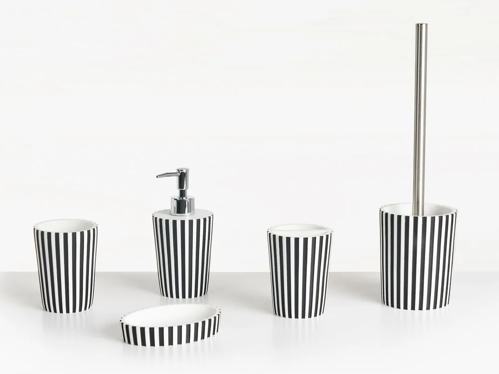 Conjunto de 5 accesorios de baño LIRCAY Negro/Blanco