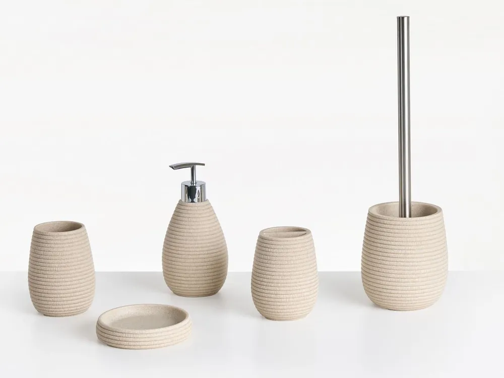 Conjunto de 5 accesorios de baño QUILA Beige claro