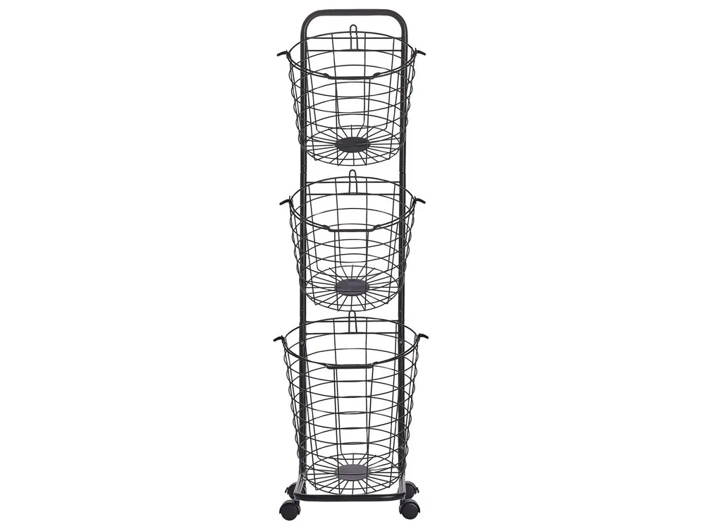 Soporte para cesta AYAPAL con ruedas Metal Negro - Baño