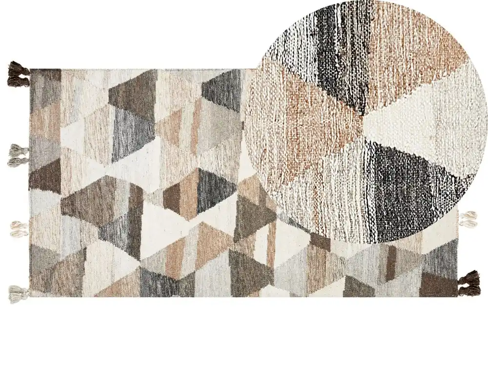 Alfombra ARGAVAND Beige 80 x 150 cm Lana Kilim - Textil