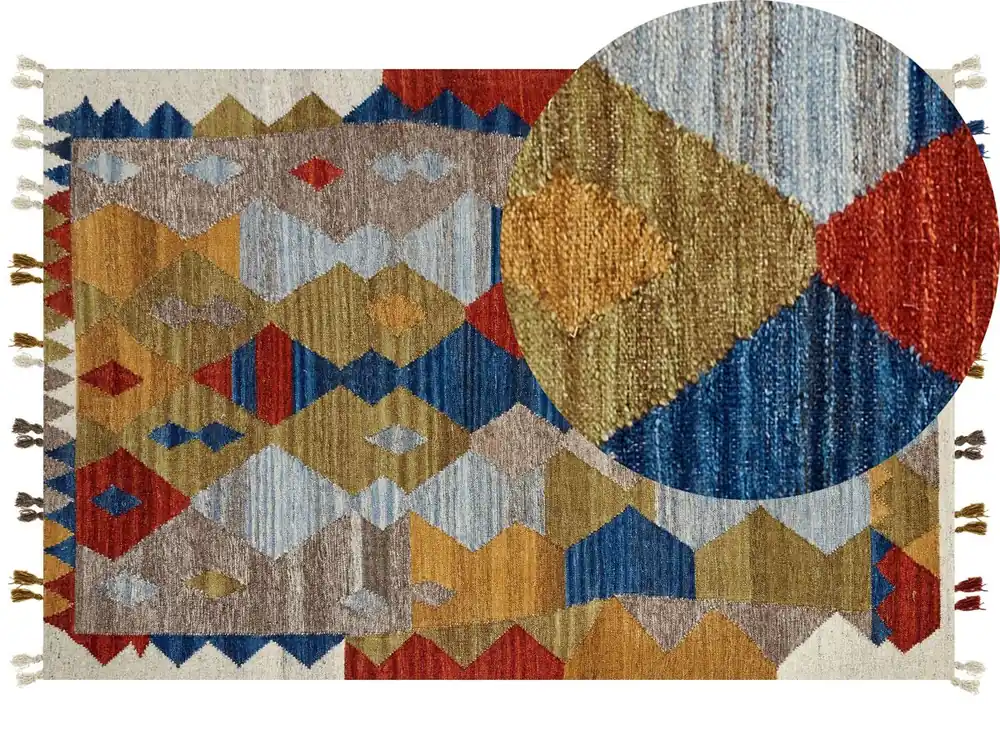 Alfombra ARZAKAN Multicolor 200 x 300 cm Lana Kilim - Textil