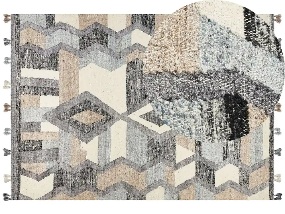 Alfombra AYGEZARD Multicolor 200 x 300 cm Lana Kilim - Textil