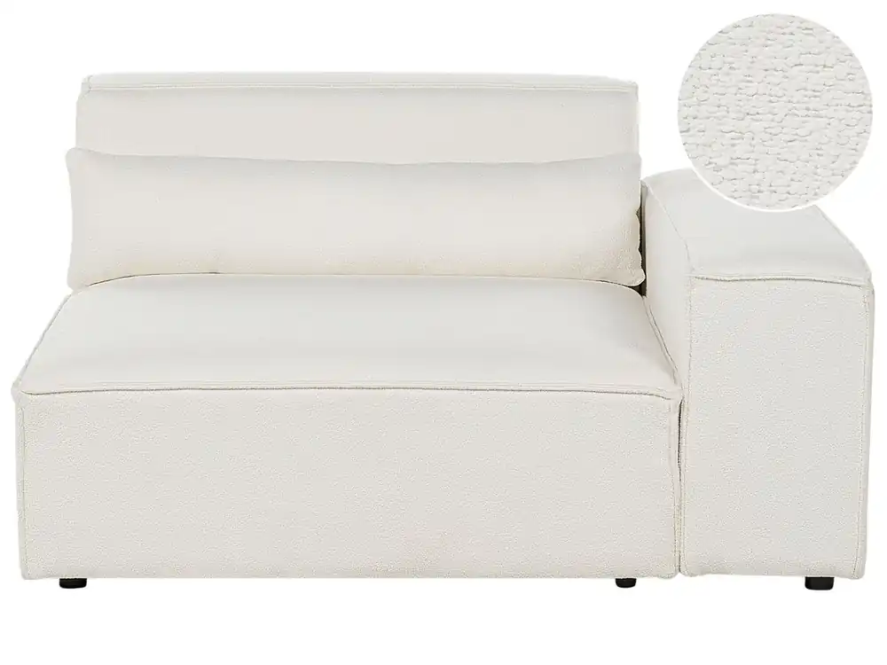 Módulo esquinero HELLNAR Bouclé Blanco crema Izquierda - Sofás sillones puffs