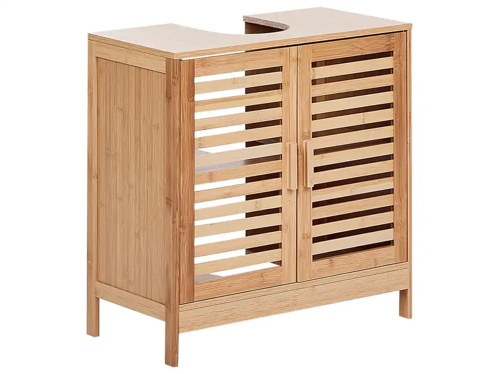 Mueble para lavabo MISSOULA Madera de bambú 60 cm Marrón claro - Baño