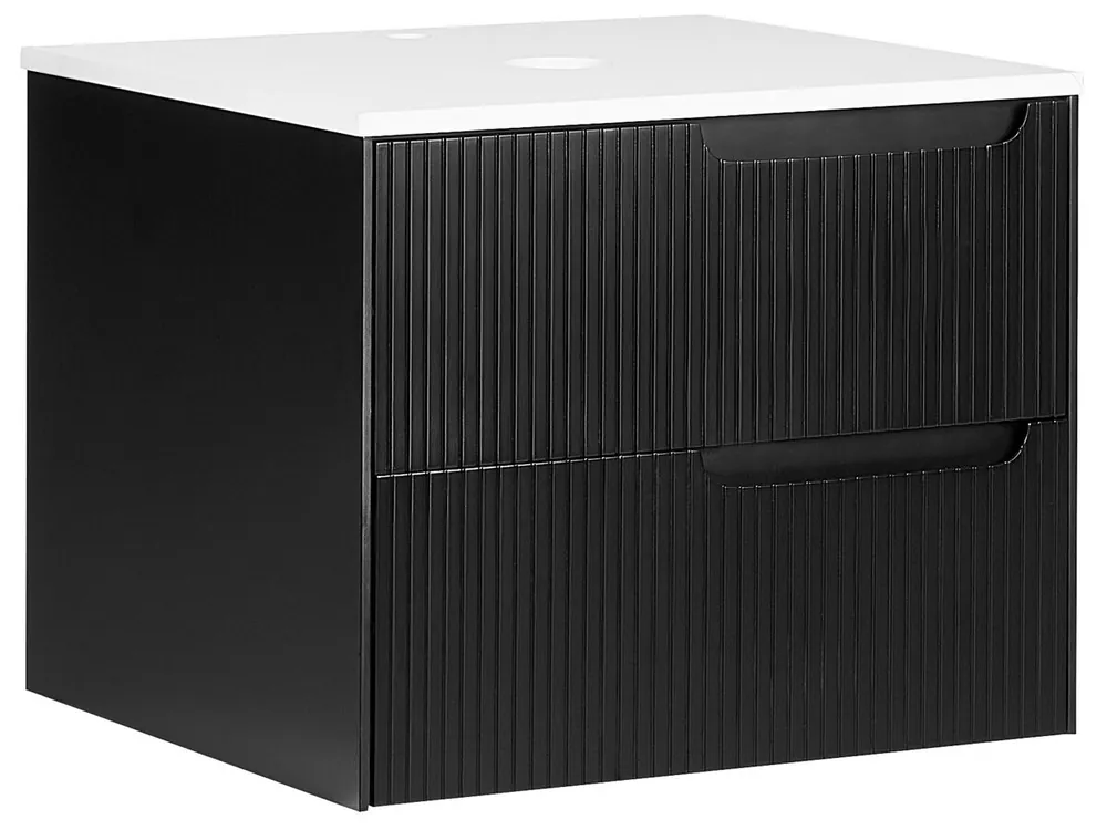 Mueble para lavabo de pared QUINTELA 60 cm Negro - Baño