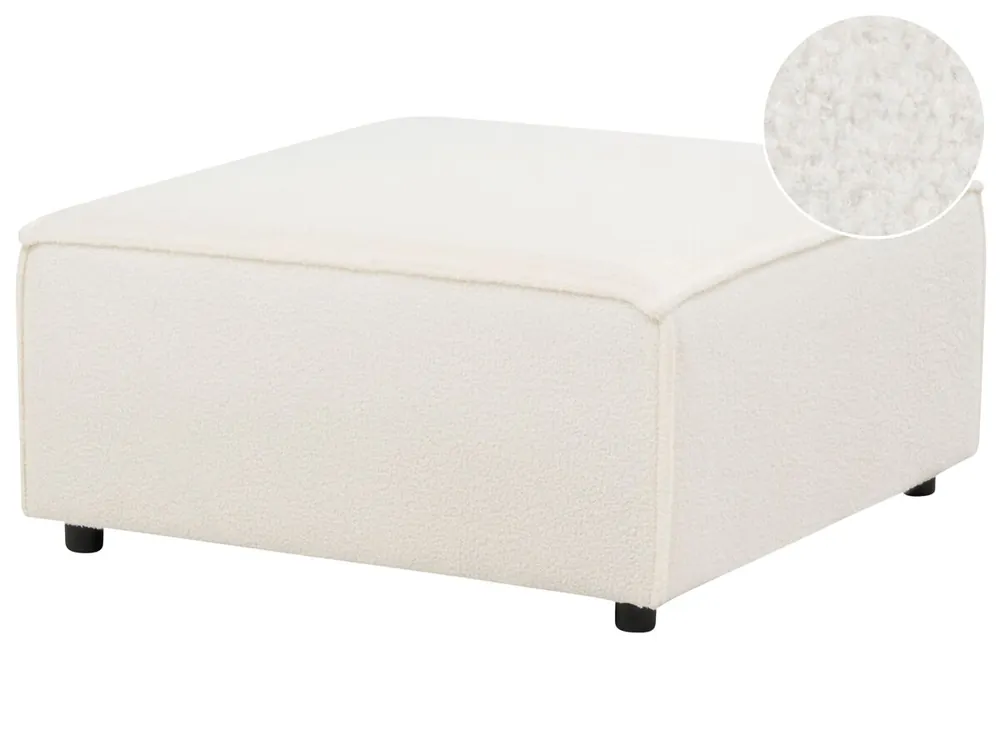 Otomana ARDAL Bouclé Blanco - Sofás sillones puffs