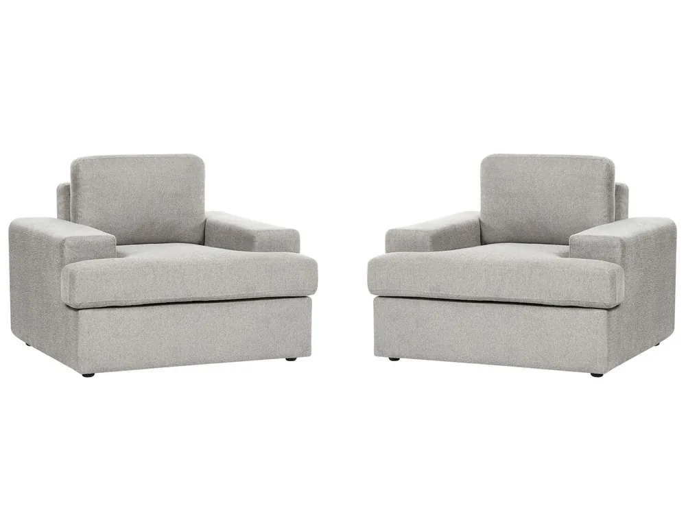 Conjunto de 2 sillones de tela beige claro ALLA - Sofás sillones puffs