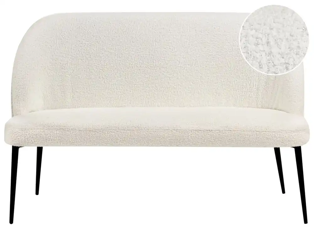 Banco tapizado OSBY Bouclé Blanco 2 plazas - Sofás sillones puffs
