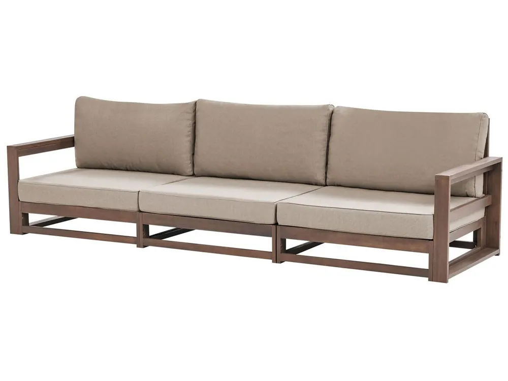 Sofá de jardín 3 plazas TIMOR modular Madera de acacia certificada Marrón oscuro