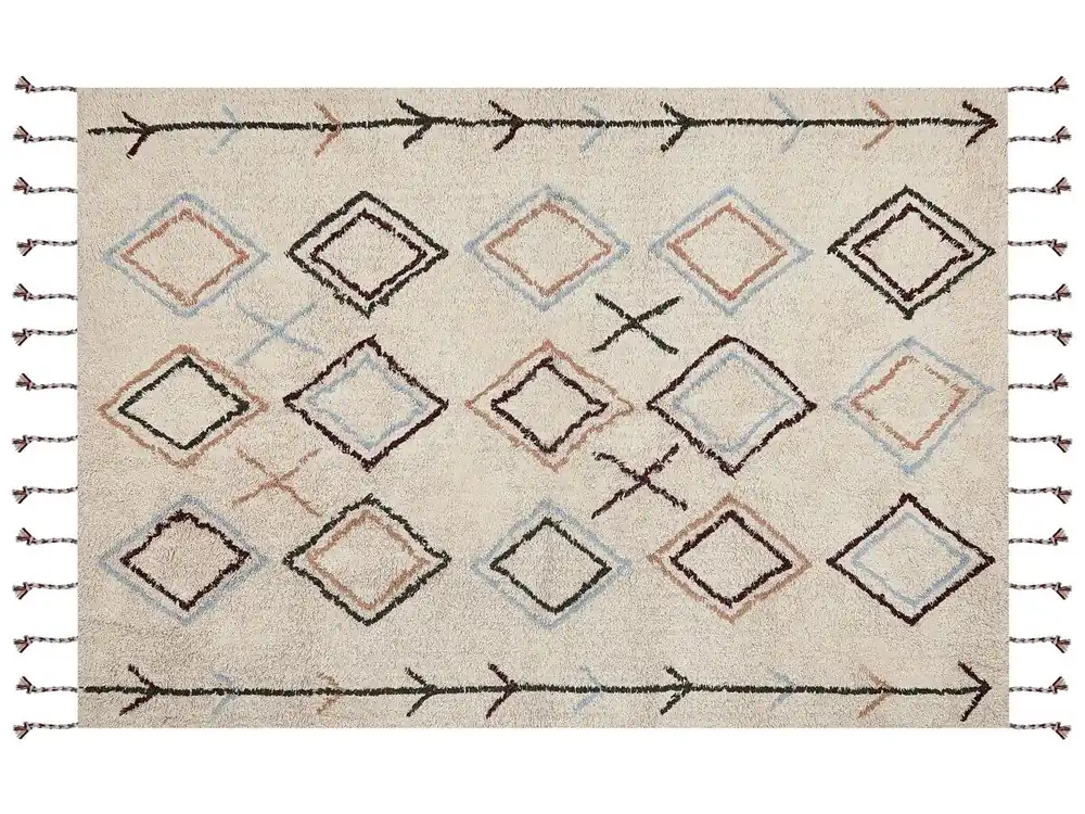 Alfombra CORUM Beige 160 x 230 cm Algodón - Textil