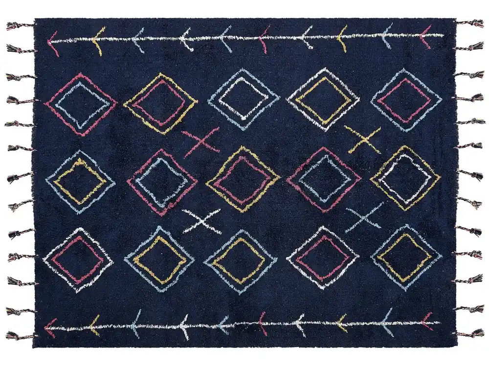 Alfombra CORUM Negro 160 x 230 cm Algodón - Textil