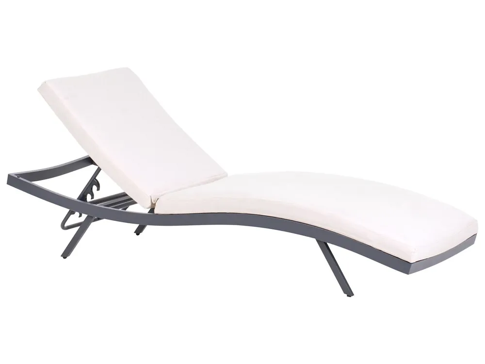 Tumbona con cojín AMELIA Metal Beige claro - Jardín
