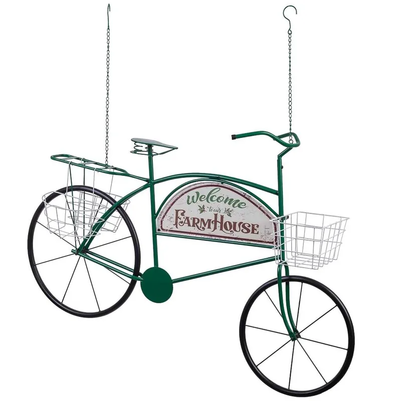Bici decor de metal con dos cestos 134x32x85h cm - Decoración