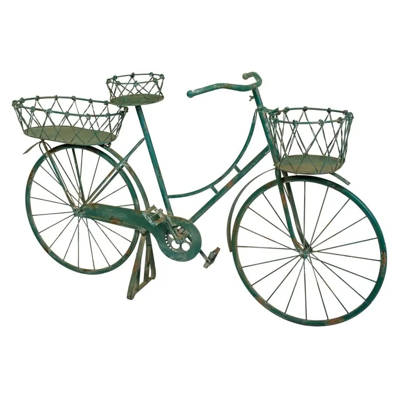 Bicicleta decoración de metal 150X50X89h cm Verde