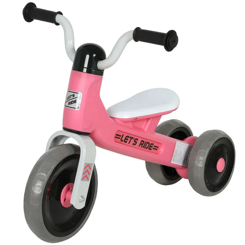 AIYAPLAY Bicicleta sin Pedales para Niños de 1 a 3 Años, Bicicleta de Equilibrio con Ruedas Silenciosas y Resistentes a Pinchazos, Manillares con Giro Limitado a 60°, Rosa - Electrónica