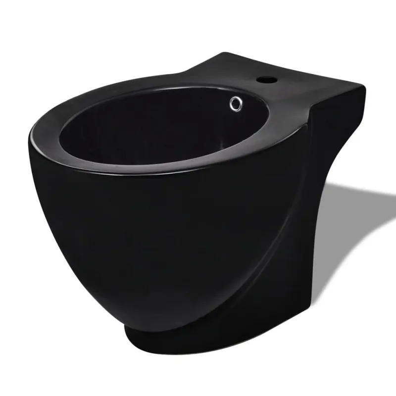 Bidet redondo de cerámica, negro - Baño