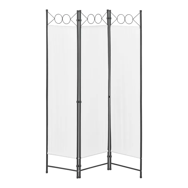 Biombo Separador de 3 Paneles Saragossa 171 x 120 cm Blanco [en.casa] - Decoración