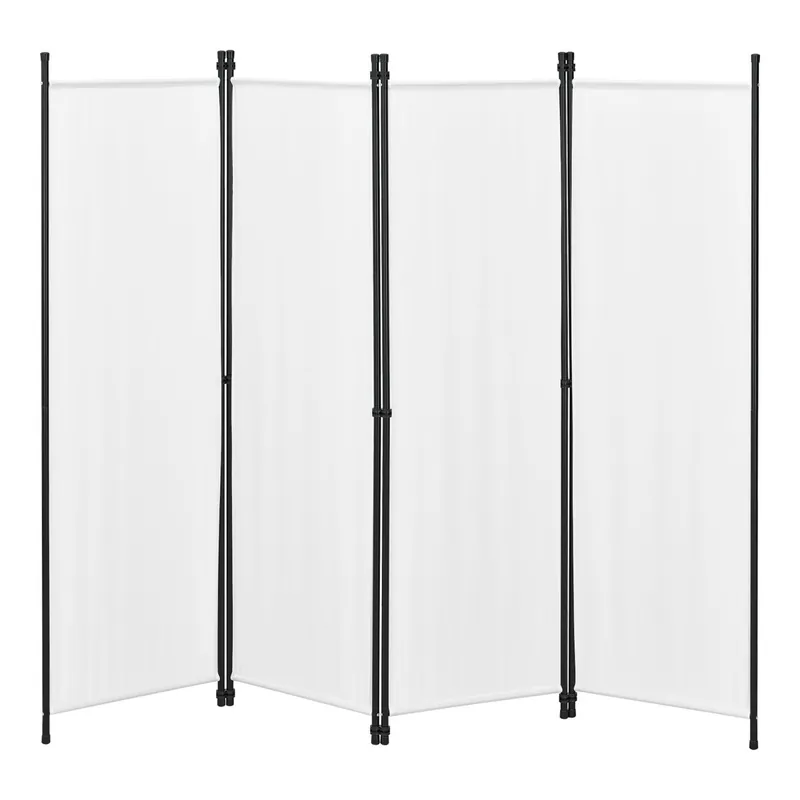 Biombo Separador de 4 Paneles Huesca 171 x 200 cm Blanco [en.casa] - Decoración