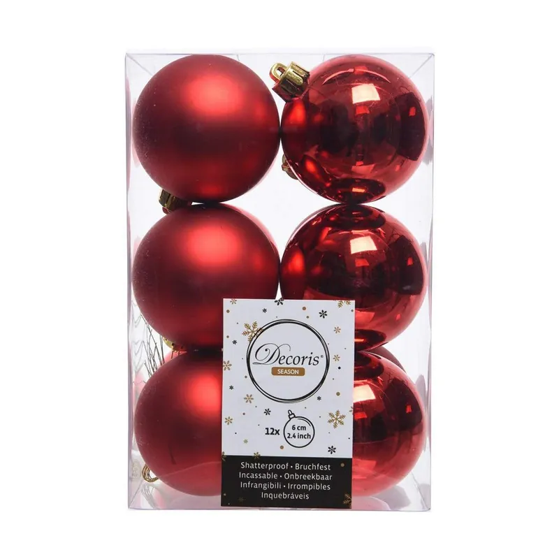 Bolas de Navidad Decoris Rojo (Ø6 cm) - Decoración