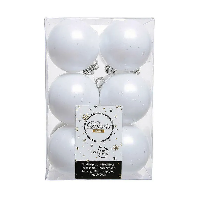 Bolas de Navidad Decoris Blanco (Ø6 cm) - Decoración