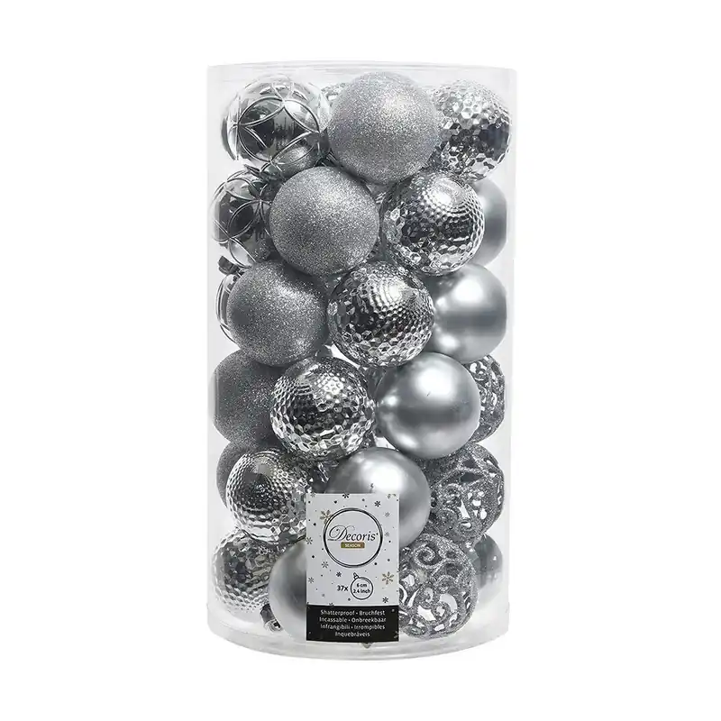 Bolas de Navidad Decoris Plateado Ø 6 cm - Decoración