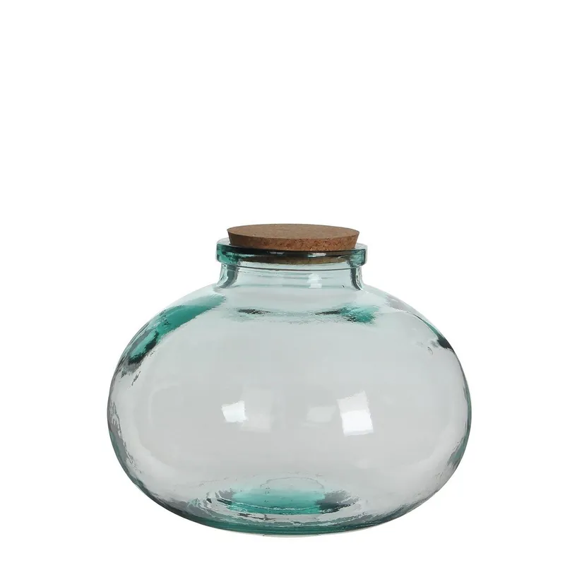 Bote de Cristal Mica Decorations Olly Redondo Corcho Tapón Decorativo Cristal (Ø 29 x 23 cm) - Cocina