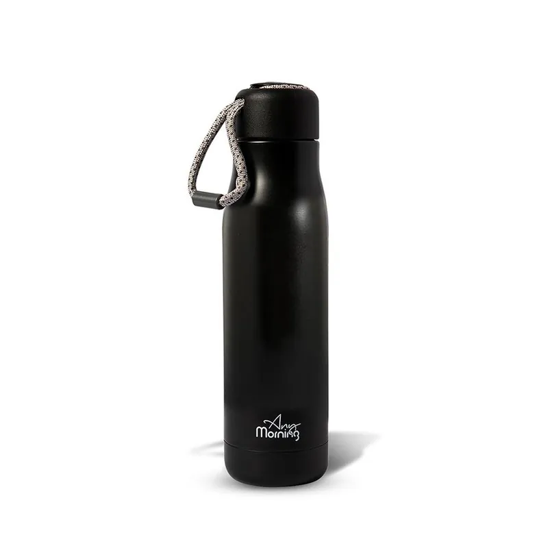 Any Morning Botella Térmica 600 ml Acero Inoxidable Negro Antiderrames - Cocina