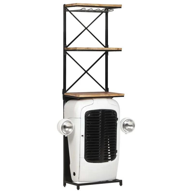 vidaXL Botellero forma de tractor madera de mango rugosa 49x31x172 cm - Cocina