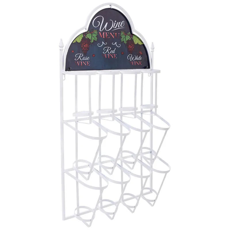 Botellero de pared de metal para 8 botellas 53x17x90h cm - Cocina
