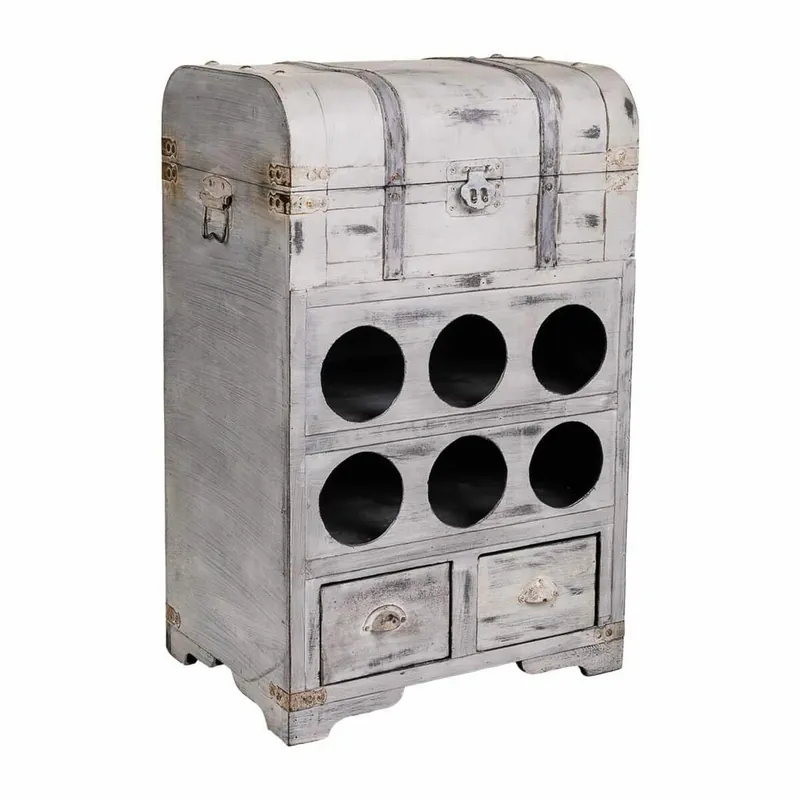 Botellero Alexandra House Living PVC Madera Metal 30 x 64 x 41 cm Baúl - Cocina
