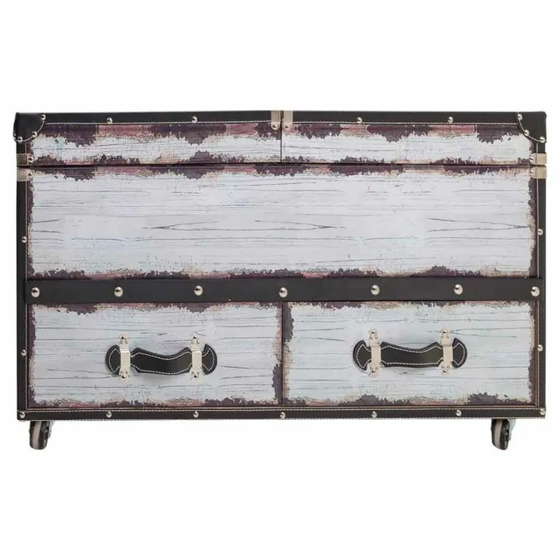 Botellero Alexandra House Living Blanco Lienzo Madera MDF 60 x 55 x 100 cm - Cocina