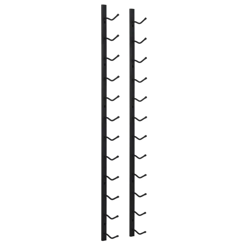 vidaXL Botellero de pared para 12 botellas hierro negro - Cocina