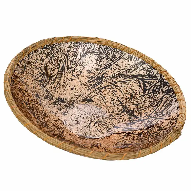 Bowl de cerámica dorado 37x37x11 - Decoración