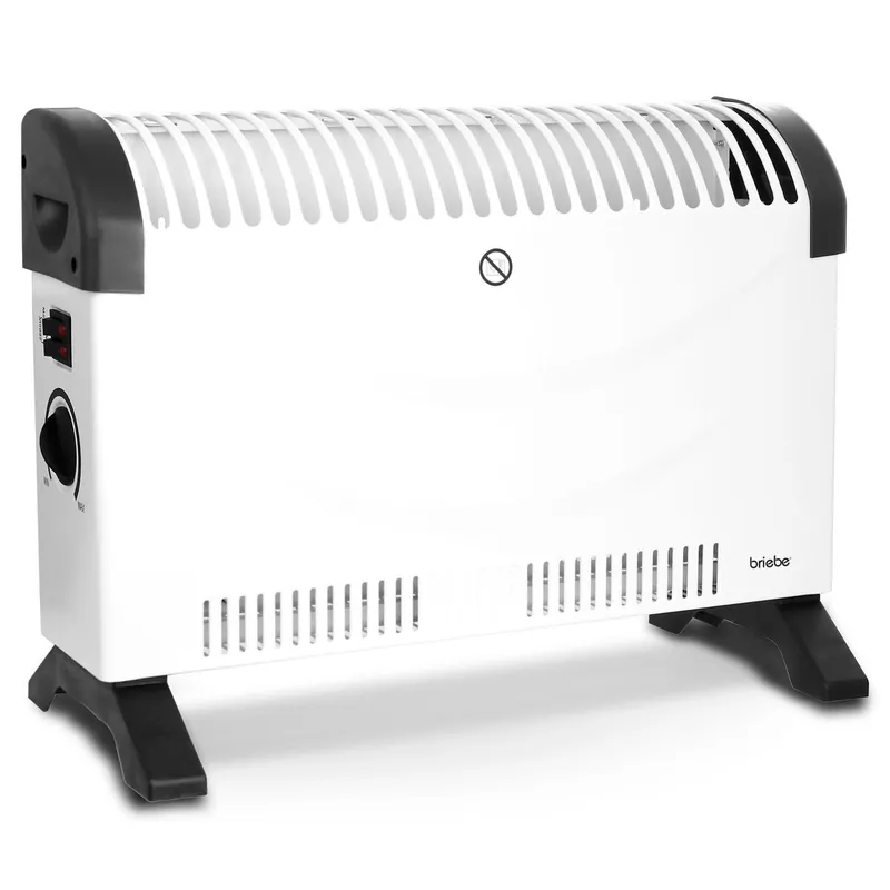 Briebe 128215 Aquecedor Convector 3 Níveis de Potência, Regulador de Temperatura, Termóstato Automático, 2000, Branco - Electrodomésticos