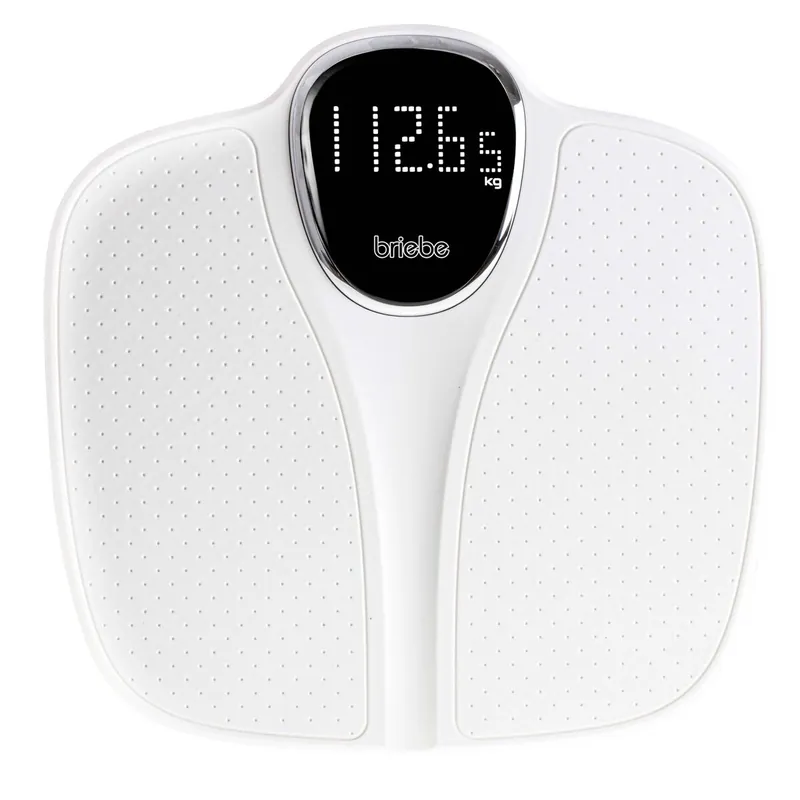 Briebe SC1125W Báscula de Baño Digital, Alta Precisión 180Kg, Pantalla LCD Apagado Automático, Antideslizante, , Blanco - Electrodomésticos