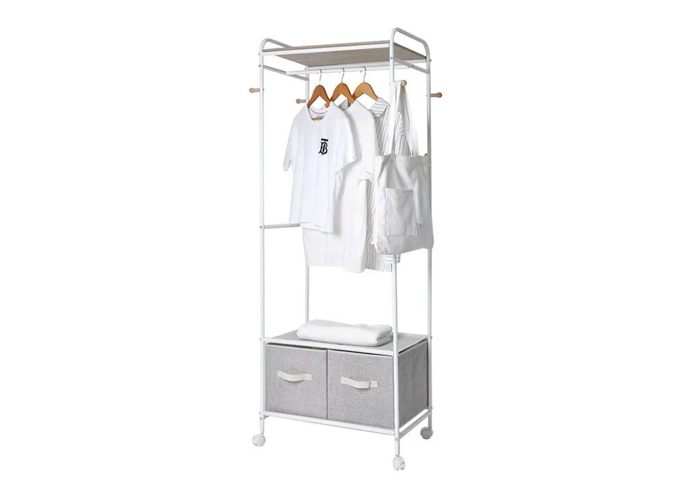Burro de ropa EDDY II metal blanco - Decoración
