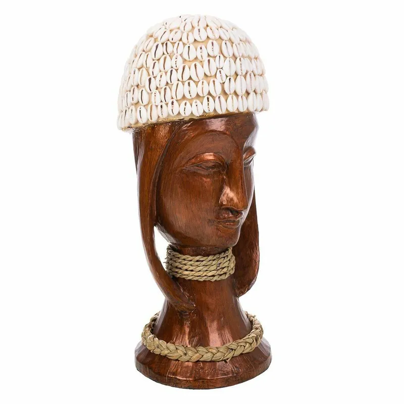 Busto Alexandra House Living Blanco Café Madera 40 x 17 x 16 cm - Decoración