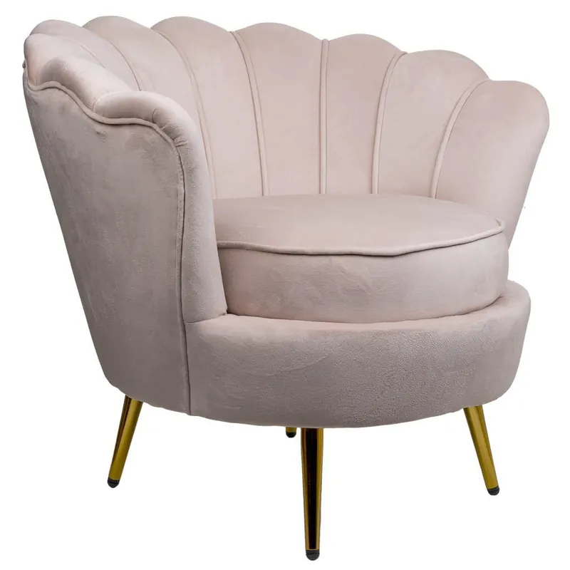 Butaca de metal y piel sintética en color beige de 76x75x83 cm - Sofás sillones puffs