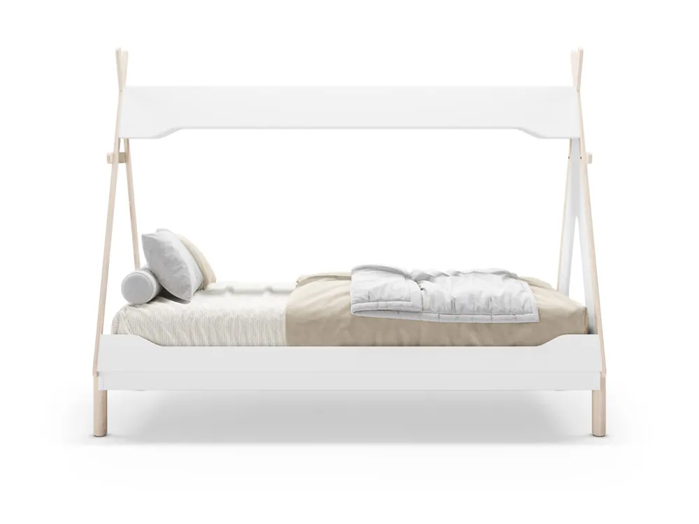 Cabaña tipi 90cm LANI blanco y madera natural - Descanso