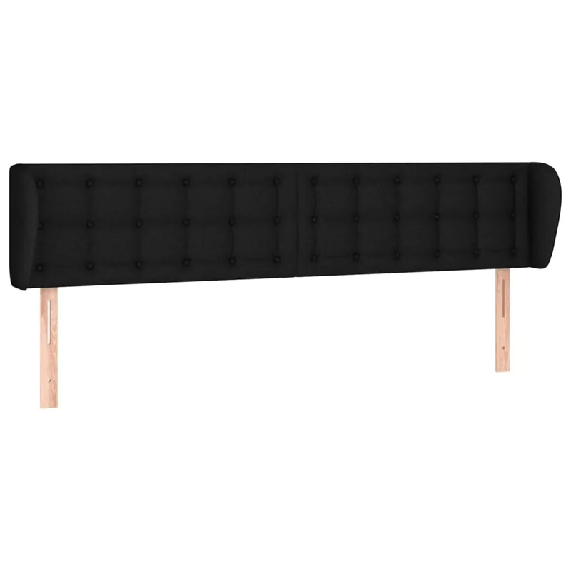 Cabecero de tela negro 183x23x78/88 cm - Muebles