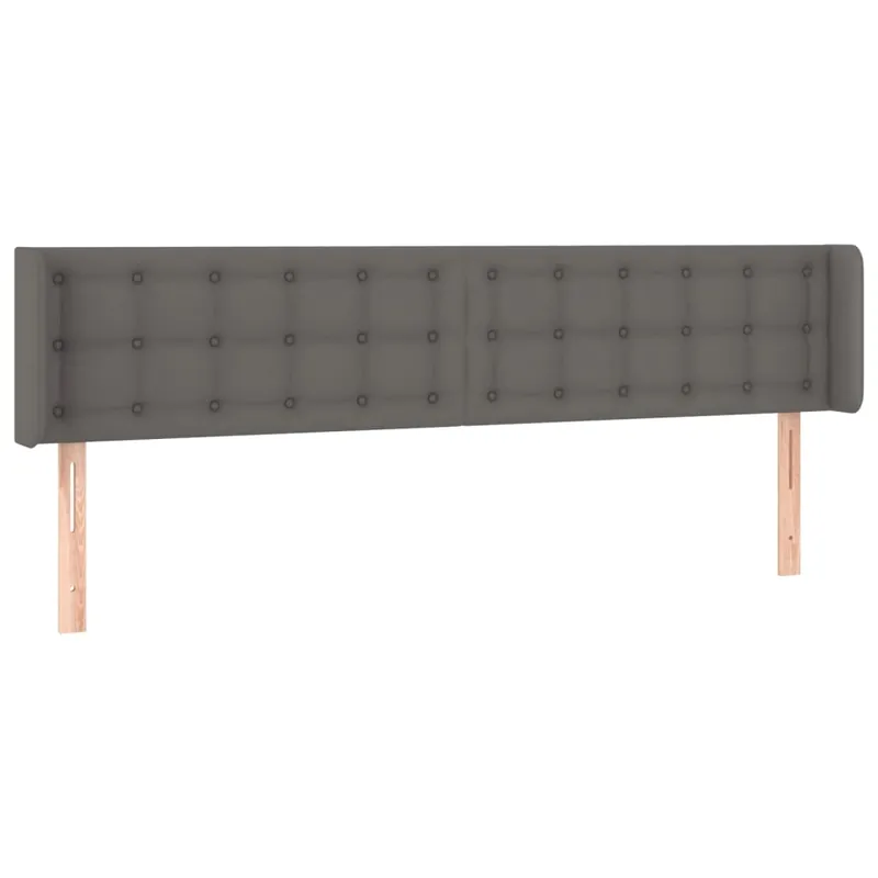 Cabecero de cuero sintético negro 183x16x78/88 cm - Muebles